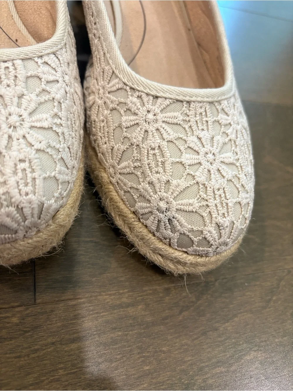 LifeStride Crochet Espadrille Slingback Wedges – Size 9